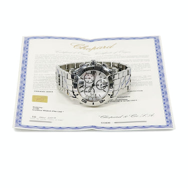 腕時計 ショパール CHOPARD ハッピースポーツ クロノグラフ 288499-3003 クオーツ メンズ レディース 純正ダイヤ ムービング 5P 5粒 ラウンド