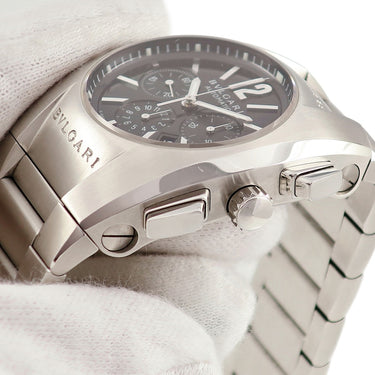 腕時計 ブルガリ BVLGARI エルゴン クロノグラフ EG35SCH 自動巻き メンズ ブラック エルゴノミクス 曲線型ケース デイト