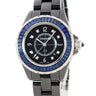 腕時計 シャネル CHANEL J12 38mm H2308 クオーツ メンズ 純正ダイヤ 純正ブルーサファイア 黒 ブラック セラミック デイト 750 K18 WG