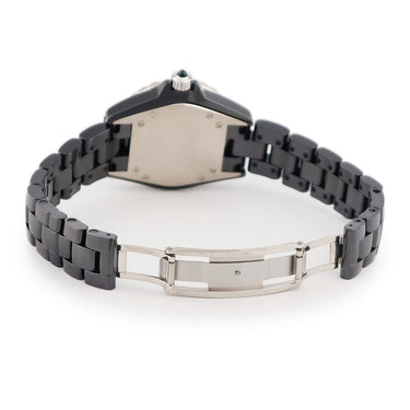 腕時計 シャネル CHANEL J12 38mm H2308 クオーツ メンズ 純正ダイヤ 純正ブルーサファイア 黒 ブラック セラミック デイト 750 K18 WG