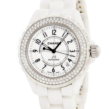 腕時計 シャネル CHANEL J12 H0969 自動巻き メンズ ホワイトセラミック 純正ダイヤ アラビア 白 ラウンド