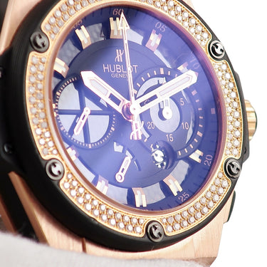 腕時計 ウブロ HUBLOT キングパワー パワーリザーブ キングゴールド ダイヤモンド 709.OX.1780.RX.1104 自動巻き メンズ K18KG×Ti