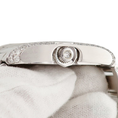 腕時計 カルティエ Cartier タンク アングレーズ XL WT100010 自動巻き メンズ K18WG無垢 純正ダイヤ 青針 ギョウシェ デイト