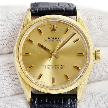 腕時計 ロレックス ROLEX オイスターパーペチュアル 1022 自動巻き メンズ 13番台 K18YG無垢 ヴィンテージ フィレンツェ仕上げ