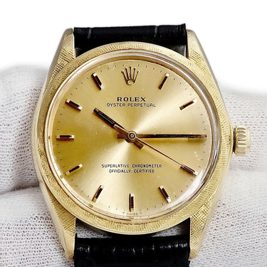 腕時計 ロレックス ROLEX オイスターパーペチュアル 1022 自動巻き メンズ 13番台 K18YG無垢 ヴィンテージ フィレンツェ仕上げ