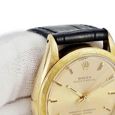 腕時計 ロレックス ROLEX オイスターパーペチュアル 1022 自動巻き メンズ 13番台 K18YG無垢 ヴィンテージ フィレンツェ仕上げ