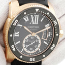 腕時計 カルティエ Cartier カリブル ドゥ カルティエ ダイバー W7100052 自動巻き メンズ K18PG無垢 ブラック 逆回転防止ベゼル