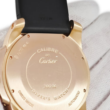 腕時計 カルティエ Cartier カリブル ドゥ カルティエ ダイバー W7100052 自動巻き メンズ K18PG無垢 ブラック 逆回転防止ベゼル