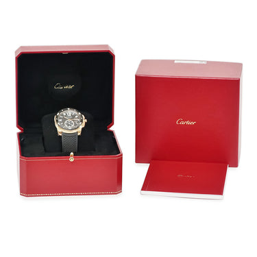 腕時計 カルティエ Cartier カリブル ドゥ カルティエ ダイバー W7100052 自動巻き メンズ K18PG無垢 ブラック 逆回転防止ベゼル