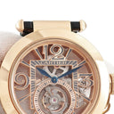 腕時計 カルティエ Cartier パシャ ドゥ カルティエ 41mm トゥールビヨン スケルトン WHPA0006 手巻き メンズ K18PG無垢 青針