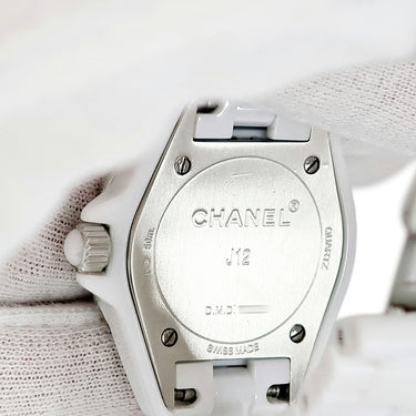 腕時計 シャネル CHANEL J12 29mm H2572 クオーツ レディース 白 ホワイト 純正ダイヤ シェル アラビア