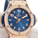 腕時計 ウブロ HUBLOT ビッグバン ゴールド ブルー ダイヤモンド 361.PX.7180.LR.1204 クオーツ メンズ レディース K18RG無垢