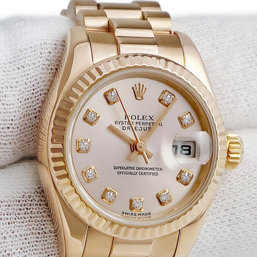 腕時計 ロレックス ROLEX デイトジャスト 26 179175G K番 自動巻き レディース K番 K18エバーローズゴールド無垢 純正ダイヤ