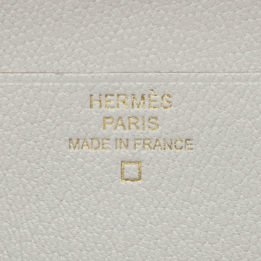 エルメス HERMES ベアンスフレ ベトン アリゲーター 長財布 ゴールド金具 オフホワイト 二つ折り財布 マット