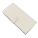 エルメス HERMES ベアンスフレ ベトン アリゲーター 長財布 ゴールド金具 オフホワイト 二つ折り財布 マット