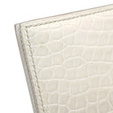 エルメス HERMES ベアンスフレ ベトン アリゲーター 長財布 ゴールド金具 オフホワイト 二つ折り財布 マット