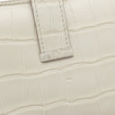 エルメス HERMES ベアンスフレ ベトン アリゲーター 長財布 ゴールド金具 オフホワイト 二つ折り財布 マット