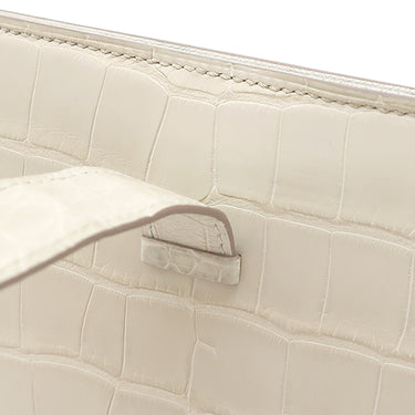 エルメス HERMES ベアンスフレ ベトン アリゲーター 長財布 ゴールド金具 オフホワイト 二つ折り財布 マット