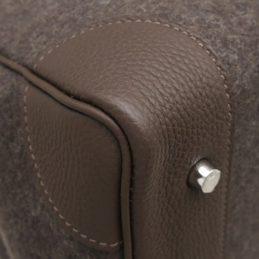 エルメス HERMES オータクロア40 エベンヌ×エコルセ×ブラック トゴ フェルト ハンドバッグ シルバー金具 新品 未使用 茶
