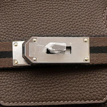 エルメス HERMES オータクロア40 エベンヌ×エコルセ×ブラック トゴ フェルト ハンドバッグ シルバー金具 新品 未使用 茶