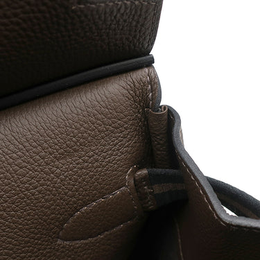 エルメス HERMES オータクロア40 エベンヌ×エコルセ×ブラック トゴ フェルト ハンドバッグ シルバー金具 新品 未使用 茶