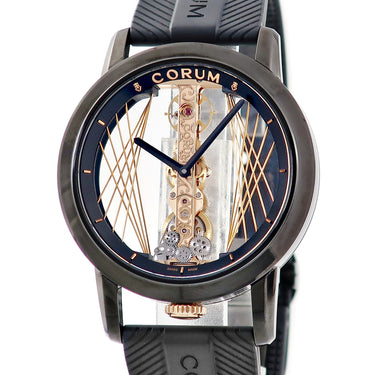 腕時計 コルム CORUM ゴールデンブリッジ アールデコ 113.955.95/F371 CA55R 手巻き メンズ ブラックPVD加工チタン シースルー 限定