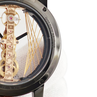 腕時計 コルム CORUM ゴールデンブリッジ アールデコ 113.955.95/F371 CA55R 手巻き メンズ ブラックPVD加工チタン シースルー 限定