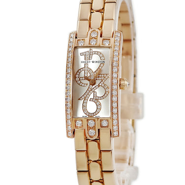 腕時計 ハリーウィンストン Harry Winston アヴェニューCミニ パヴェニュメラルズ AVCQHM16RR002 クオーツ レディース K18RG無垢 純正ダイヤ