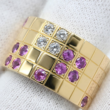 カルティエ Cartier パイエットリング イエローゴールド K18YG ダイヤモンド サファイア #51(JP11) リング 指輪 18K 750 YG ダイヤ サファイア 11号