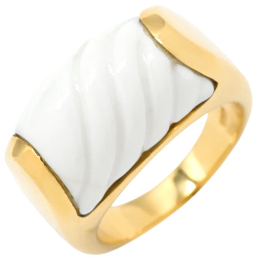 ブルガリ BVLGARI トロンケット イエロ―ゴールド×ホワイト K18YG ホワイトセラミック リング 指輪 BVLGARI Au750 YG 18K 18金 8.5号
