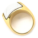 ブルガリ BVLGARI トロンケット イエロ―ゴールド×ホワイト K18YG ホワイトセラミック リング 指輪 BVLGARI Au750 YG 18K 18金 8.5号