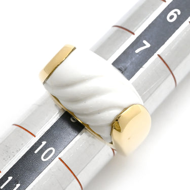 ブルガリ BVLGARI トロンケット イエロ―ゴールド×ホワイト K18YG ホワイトセラミック リング 指輪 BVLGARI Au750 YG 18K 18金 8.5号