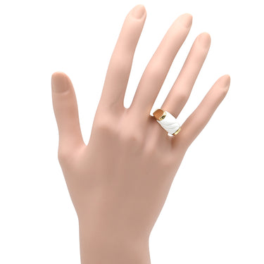 ブルガリ BVLGARI トロンケット イエロ―ゴールド×ホワイト K18YG ホワイトセラミック リング 指輪 BVLGARI Au750 YG 18K 18金 8.5号