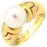 ブルガリ BVLGARI パッソドッピオ パール イエローゴールドXピンクゴールド K18YG K18PG パール リング 指輪 18K YG PG コンビ 750 18金 11号