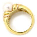 ブルガリ BVLGARI パッソドッピオ パール イエローゴールドXピンクゴールド K18YG K18PG パール リング 指輪 18K YG PG コンビ 750 18金 11号
