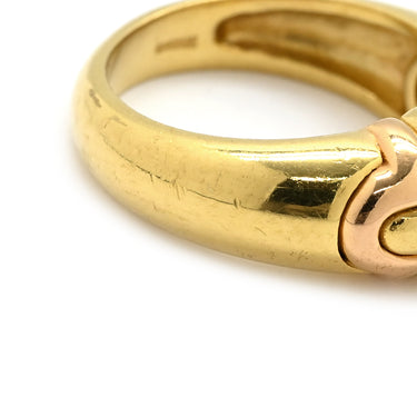 ブルガリ BVLGARI パッソドッピオ パール イエローゴールドXピンクゴールド K18YG K18PG パール リング 指輪 18K YG PG コンビ 750 18金 11号