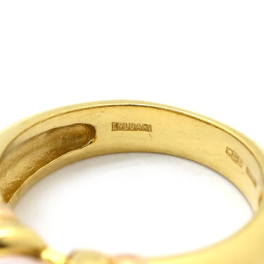 ブルガリ BVLGARI パッソドッピオ パール イエローゴールドXピンクゴールド K18YG K18PG パール リング 指輪 18K YG PG コンビ 750 18金 11号