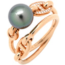 エルメス HERMES アルバーティン シェーヌダンクル ブラックパール ダイヤモンド ピンクゴールド K18PG ダイヤモンド ブラックパール #53 リング 指輪 ピンクゴールド 750 シャンドラ 13号
