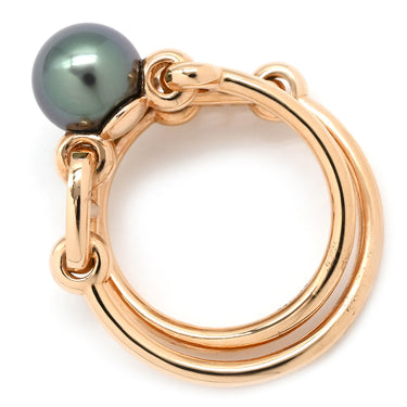 エルメス HERMES アルバーティン シェーヌダンクル ブラックパール ダイヤモンド ピンクゴールド K18PG ダイヤモンド ブラックパール #53 リング 指輪 ピンクゴールド 750 シャンドラ 13号