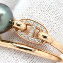 エルメス HERMES アルバーティン シェーヌダンクル ブラックパール ダイヤモンド ピンクゴールド K18PG ダイヤモンド ブラックパール #53 リング 指輪 ピンクゴールド 750 シャンドラ 13号