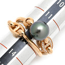 エルメス HERMES アルバーティン シェーヌダンクル ブラックパール ダイヤモンド ピンクゴールド K18PG ダイヤモンド ブラックパール #53 リング 指輪 ピンクゴールド 750 シャンドラ 13号