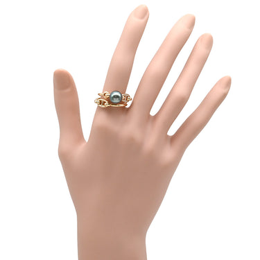 エルメス HERMES アルバーティン シェーヌダンクル ブラックパール ダイヤモンド ピンクゴールド K18PG ダイヤモンド ブラックパール #53 リング 指輪 ピンクゴールド 750 シャンドラ 13号