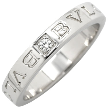 ブルガリ BVLGARI ブルガリブルガリ ダブルロゴ ホワイトゴールド K18WG ダイヤモンド リング 指輪 18K 750AU 1Pダイヤモンド 21号