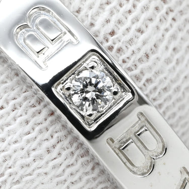 ブルガリ BVLGARI ブルガリブルガリ ダブルロゴ ホワイトゴールド K18WG ダイヤモンド リング 指輪 18K 750AU 1Pダイヤモンド 21号