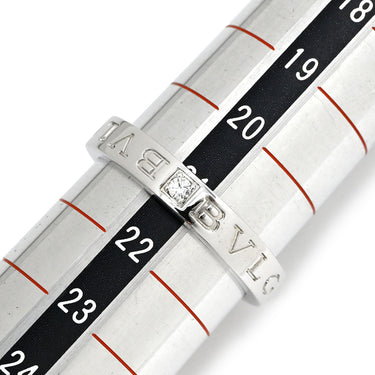 ブルガリ BVLGARI ブルガリブルガリ ダブルロゴ ホワイトゴールド K18WG ダイヤモンド リング 指輪 18K 750AU 1Pダイヤモンド 21号