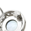 ミキモト MIKIMOTO ピクウェ ホワイトゴールド×ブラック K18WG ブラックシェル イヤリング MIKIMOTO 黒蝶貝 シェル 花模様 Au750 18K 18金 象嵌