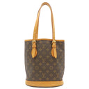 ルイヴィトン LOUIS VUITTON バケットPM M42238 モノグラム モノグラムキャンバス ショルダーバッグ ゴールド金具 茶 プチ バケット ポーチ付き