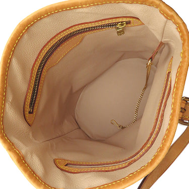 ルイヴィトン LOUIS VUITTON バケットPM M42238 モノグラム モノグラムキャンバス ショルダーバッグ ゴールド金具 茶 プチ バケット ポーチ付き