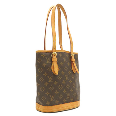 ルイヴィトン LOUIS VUITTON バケットPM M42238 モノグラム モノグラムキャンバス ショルダーバッグ ゴールド金具 茶 プチ バケット ポーチ付き