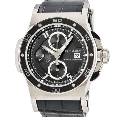 腕時計 ハイゼック Hysek アビス クロノグラフ 017500A 自動巻き メンズ チタニウム ブラック 黒 デイト スモールセコンド